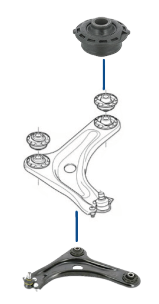 MOOG - Buje de Plástico a Metal - Bujes de plástico de los Citroën C2 y C3 MOOG - Buje de Plástico a Metal - Bujes de plástico de los Citroën C2 y C3