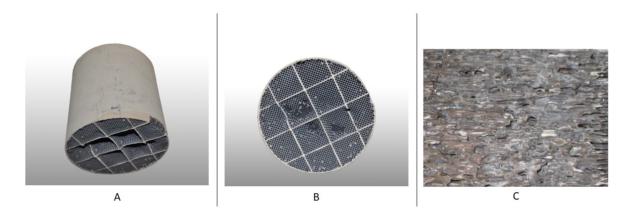 Worn_clocgged_DPF Fusione visibile del filtro DPF