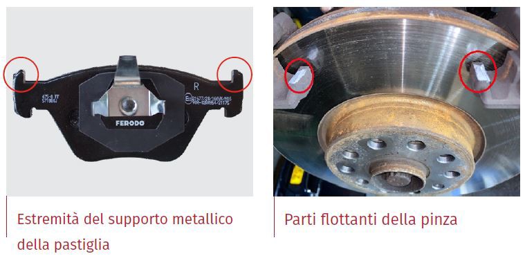 Applicazione_dei_grasso_freno Riscontro della guida pastiglia freno e pinza