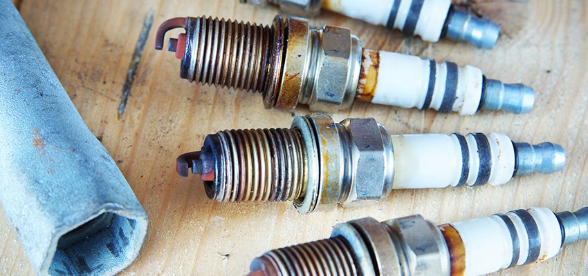 Spark-Plugs-on-Work-Bench Spark-Plugs-on-Work-Bench