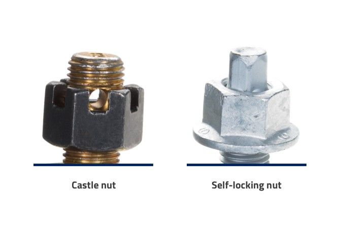 how-to-torque-stud-nut-on-ball-joint-4 Ball joint castle nut, self-locking nut graphic.