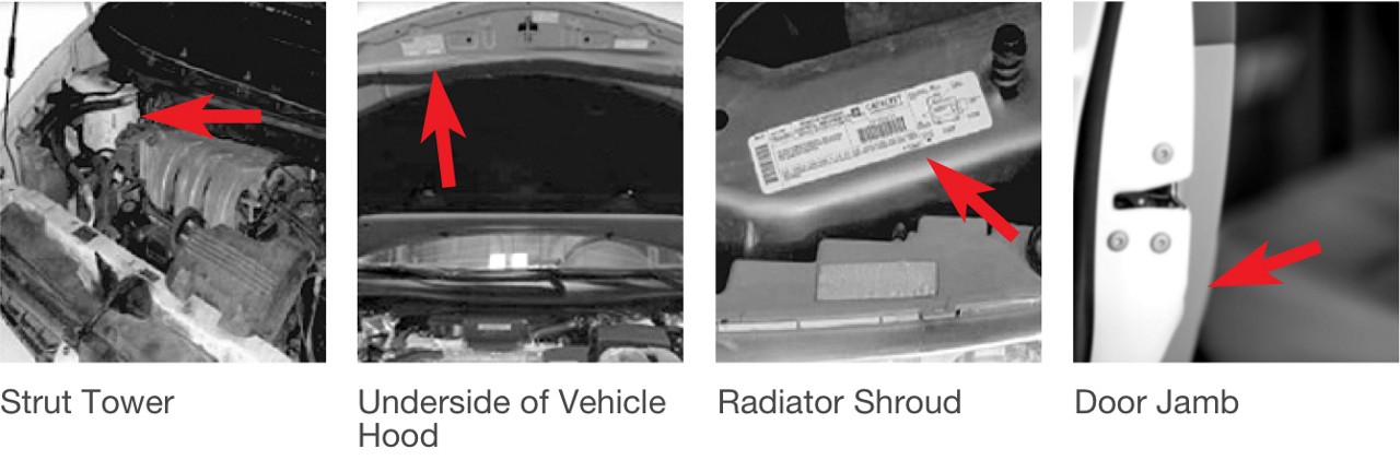 VECI Label Locations on Vehicle VECI Label Locations on Vehicle