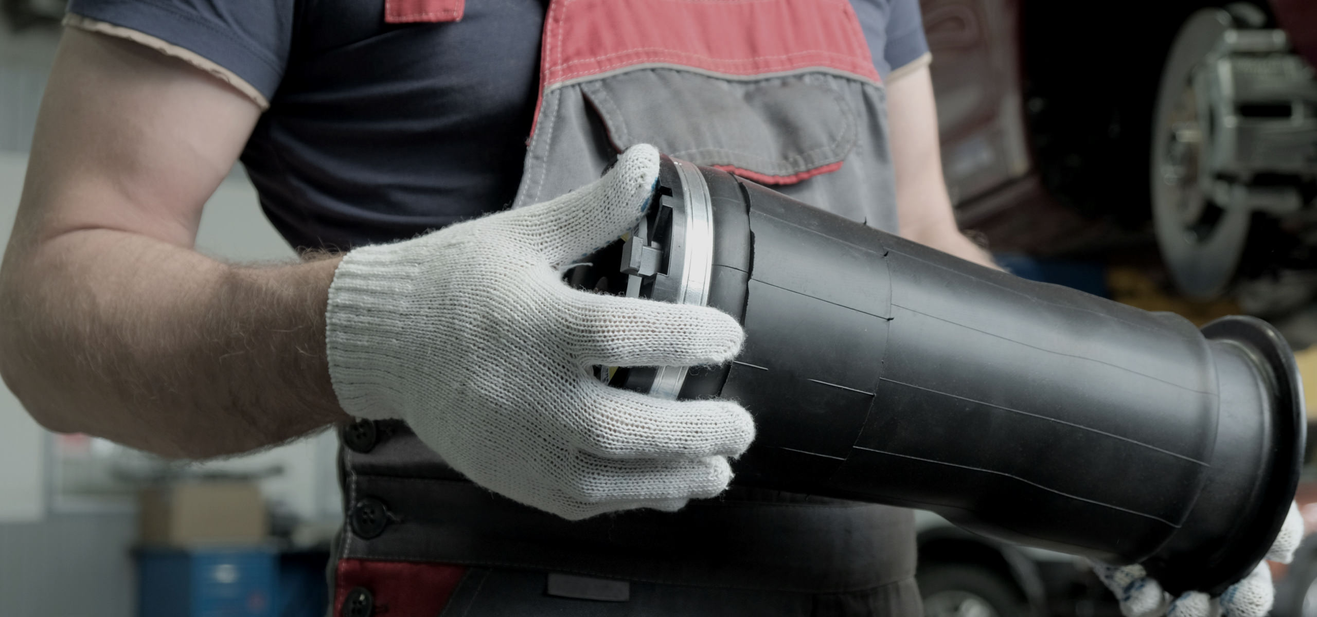 View from under a vehicle.