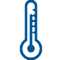 thermostat-icon-blue Thermometer icon.
